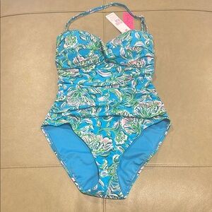 Lily Pulitzer Women Floral Blue One Piece Swimsuit